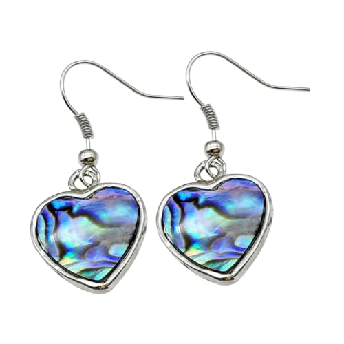 MAJORMENCH Herzförmige Abalone Muschel Ohrringe Damen Hängend Natürliche Schmuckanhänger für Frauen und Mädchen Bunte Muschel Ohrschmuck für Party Alltag und MAJORMENCH Herzförmige Abalone Muschel Ohrringe Damen Hängend Natürliche Schmuckanhänger für Frauen und Mädchen Bunte Muschel Ohrschmuck für Party Alltag und von MAJORMENCH