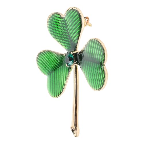 MAJORMENCH Klebendes Kleeblat-brosche Mit Strasssteinen Multi-funktionale Anstecknadel Aus Legierung Für Kleidung Anzüge Und Hüte Stilvolles Schmuckstück Für St Patrick's Day von MAJORMENCH