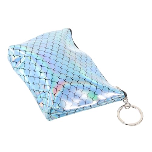 MAJORMENCH Kleine Damen Geldbörse Fischschuppen Muster Zipper Clutch PU Portemonnaie Kreativ Kompakt für Münzen und Karten Studenten und Büro Alltag Geeignet Modisch und Praktisch von MAJORMENCH
