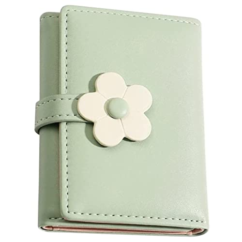 MAJORMENCH Kleine Geldbörse Damen mit Blumendekor Stil Portemonnaie für Schüler Dekorative Münztasche Kompakter Kartenhalter Grün von MAJORMENCH