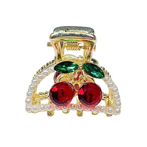 MAJORMENCH Kleine Haarklammer mit Perlen und Kirschdesign Leichter Legierungs Haarclip für Damen und Mädchen Haaraccessoire für und Vielseitige Stylings von MAJORMENCH