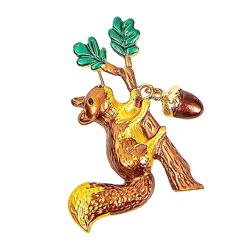 MAJORMENCH Kleine Squirrel Brosche aus Robustem Legierungsmetall Kreativer Cartoon Anstecker für Damenkleidung Vielseitig für Pullover Kleider Schals und Festliche Anlässe Geeignet von MAJORMENCH