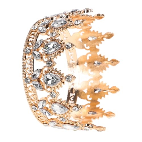 MAJORMENCH Kleine Strasskrone Haarschmuck Braut Tiara für Hochzeit Party Goldfarbene Silberne Stabiler Kopfschmuck für Frauen Mädchen Funkelnde Dekoration für Festliche Anlässe von MAJORMENCH