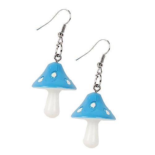 MAJORMENCH Kreative Pilz Ohrringe Damen Baumelnd Ausgefallene Ohrhänger Chic Schmuck Kunststoff Allergiefrei Elegant von MAJORMENCH