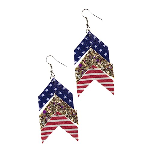 MAJORMENCH Lederohrringe mit Flaggenstreifen Kreative Tropfenohrringe Damen Stilvolle Ohraccessoires Leicht Modisch für Geburtstag und Alltag MAJORMENCH Lederohrringe mit Flaggenstreifen Kreative Tropfenohrringe Damen Stilvolle Ohraccessoires Leicht Modisch für Geburtstag und Alltag von MAJORMENCH