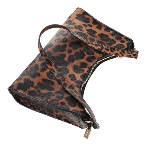 MAJORMENCH Leopard Muster PU Schultertasche Damen Clutch Handtasche Kleine Umhängetasche Modisch Langlebig Praktische Aufbewahrungstasche Geeignet für Alltag von MAJORMENCH