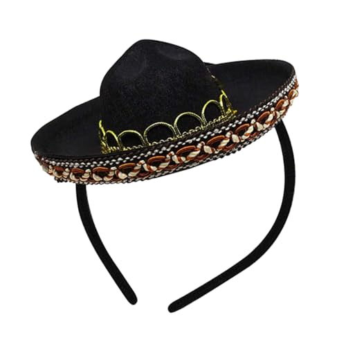 MAJORMENCH Mexikanisches Kleiner Haarband Für Karneval Dekorativer Haarreif Mit Sombrero Design Für Kostümpartys Und Feste Leichtes Und Verformungsfreies Material Spaßige Kopfbedeckung von MAJORMENCH