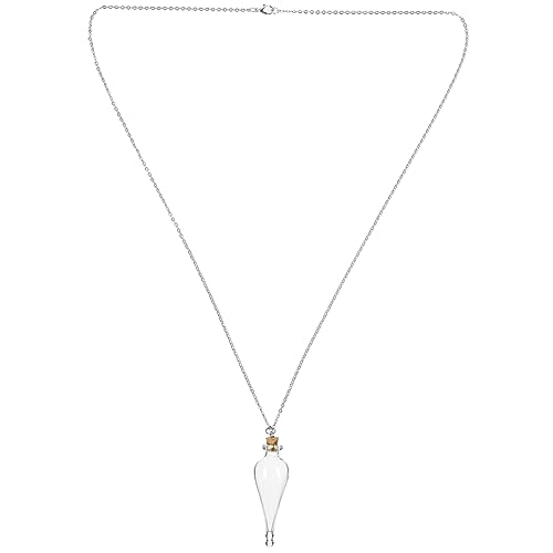 MAJORMENCH Mini Glasflasche Anhänger Halskette Kleine Stabile Glasflasche mit Kette DIY Wunschflasche Vintage Schmuckanhänger für Hochzeit Party und Persönliche Erinnerungen von MAJORMENCH