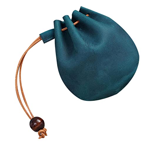 MAJORMENCH Mini Leder Aufbewahrungstasche Vintage Münzbeutel Multifunktionale Schlüssel Und Wechselgeldbörse Farbton Blau von MAJORMENCH