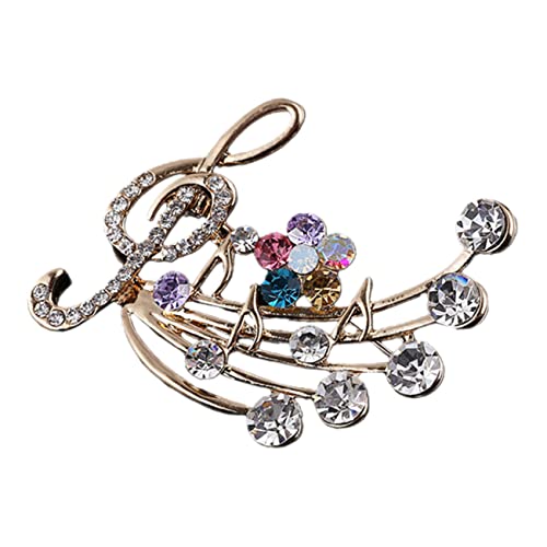 MAJORMENCH Musiknoten Brosche mit Strass Modischer Ansteckpin für Damen Dekorative Kleidungsschmuck Vielseitiger Lapel Pin für Jacken Rucksäcke Festliche Anlässe Elegantes von MAJORMENCH