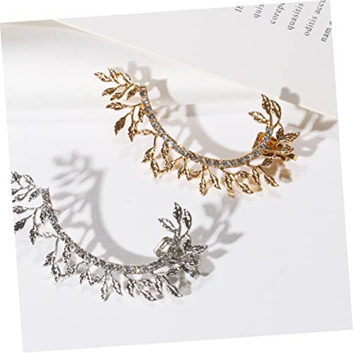 MAJORMENCH No Piercing Ohrclip Ohrring Silber mit Strass Baum Design Metall Ohrschmuck für Damen Hochzeit Party Einzelner Eleganter Ohrring Ohrloch für Braut und Festlichkeiten von MAJORMENCH