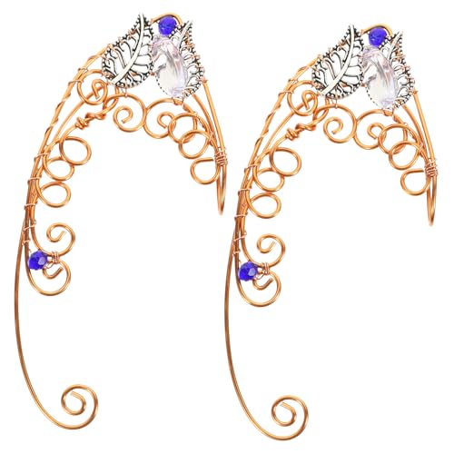 MAJORMENCH Non piercing Ear Cuff Ohrringe für Damen Leichtgewichtige Elfenohr Clips Elegant Ohrklemmen Schmuck für Geburtstag Valentinstag Weihnachten von MAJORMENCH