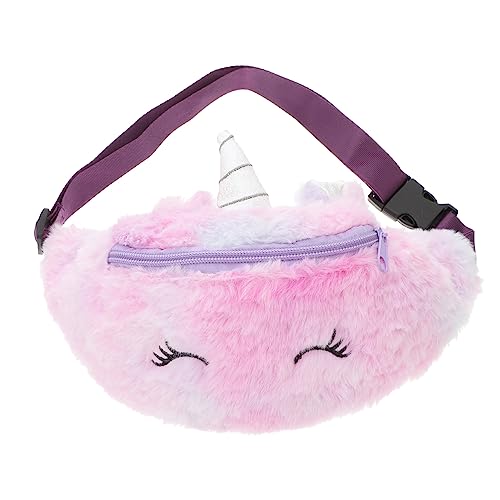 MAJORMENCH Plüsch Einhorn Bauchtasche Verstellbar Crossbody Tasche Mädchen Niedliche Straddle Bag Für Schule Reise Freizeit Winter von MAJORMENCH