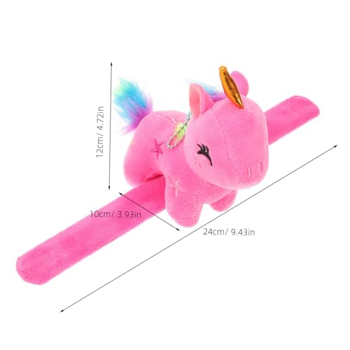 MAJORMENCH Plüsch Einhorn Snappband Kuscheliges Slap Armband Party Mitgebsel Weiches Tiermotiv Handgelenkschmuck Leicht Tragbar Sicher Hautfreundlich Zufällige Farbe Zufällige Farbe von MAJORMENCH