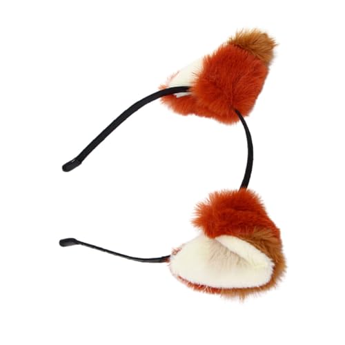 MAJORMENCH Plüsch Fuchs Ohren Haarreif Elastisch Weicher Haarschmuck für Mädchen Cosplay Halloween Faschingskostüm Rot Braun Komfortabel Sicherer Sitz von MAJORMENCH