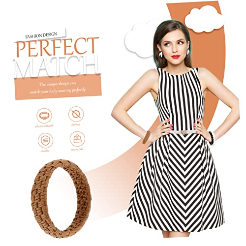 MAJORMENCH Rattan Armband Damen Handgefertigt Geflochtenes Holz Schmuck Leicht Komfortabel Urlaub Strand Schmuck Boho Stil Breites Design Passend Zu Kleidern Und Festlicher Kleidung von MAJORMENCH