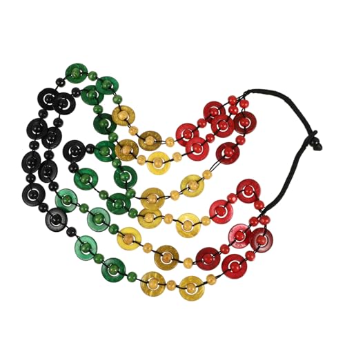MAJORMENCH Retro Boho Damen Halskette aus Natürlichen Kokosnuss schalen und Handgefertigten Holzperlen Modisches Strand schmuckstück Langlebiges Accessoire für Alltag und Party von MAJORMENCH