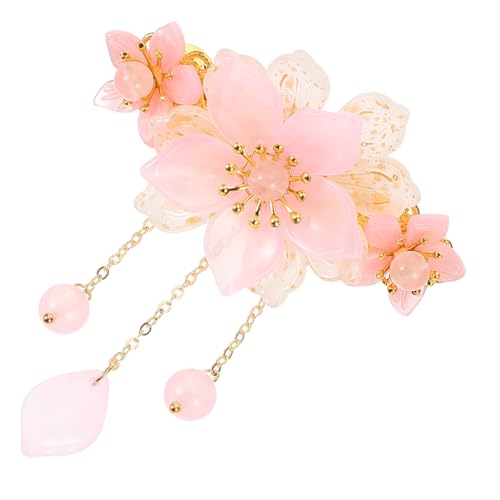 MAJORMENCH Retro Chinesischer Blüten Haarclip mit Quaste Hochsteckfrisur Haarklammer Sicherer Federverschluss Traditionelles Hanfu Haaraccessoire für Frauen Braut Alltag Hochzeit von MAJORMENCH
