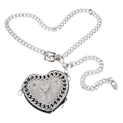 MAJORMENCH Rhinestone Waist Chain Bag Damen Mini Hüfttasche Modisch als Crossbody Bag für Party Shopping und Alltag mit Funkelnder Dekoration und Vielseitigem von MAJORMENCH