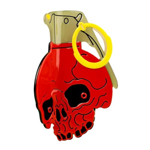 MAJORMENCH Rotes Großes Haarklammer aus Zellulose-acetat mit Totenkopf-design Zuverlässiger Griff Leichtes Styling für Damen Ausgefallenes Party Alltags-accessoire Kreative und Langlebige von MAJORMENCH