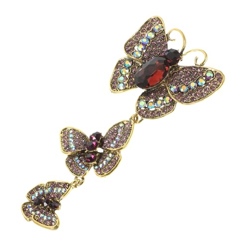 MAJORMENCH Schmetterlingsbrosche Mit Strasssteinen Vintage Anstecknadel Für Kleidung Hüte Schals Brosche Im Retro Für Damen Perfektes Accessoire Für Outfit von MAJORMENCH