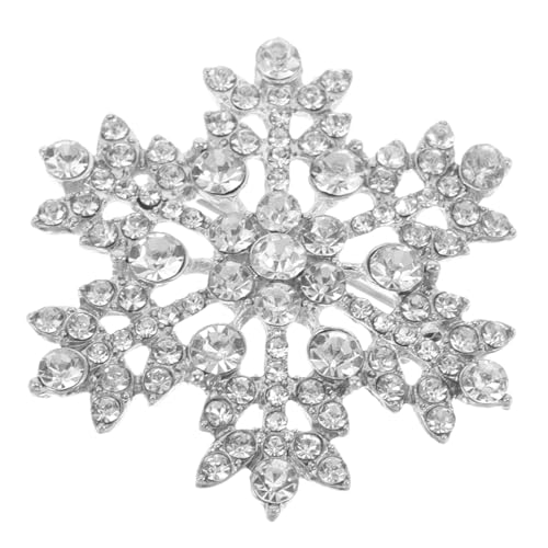 MAJORMENCH Schneeflocken Brosche mit Strasssteinen Langlebige Zinklegierung Anstecknadel für Damen Festliche Accessoire für Weihnachten Party Abendkleider Schals und Jacken von MAJORMENCH