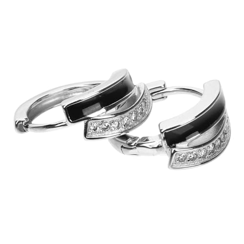 MAJORMENCH Schwarze Creolen Ohrringe Damen Ohrschmuck mit Glitzer Hautfreundlich und Angenehm Modisch Vielseitig Kombinierbar für Alltag Weihnachten Valentinstag und Geburtstagsgeschenke von MAJORMENCH