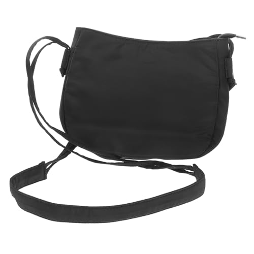 MAJORMENCH Schwarze Damen Nylon Schultertasche mit Verstellbarem Gurt Kleine Crossbody Bag mit Schleifen Detail Vielseitige Umhängetasche für Freizeit und Formelle Anlässe von MAJORMENCH