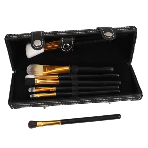 MAJORMENCH Schwarze PU Leder Kosmetiktasche Makeup Brush Organizer mit Vielen Fächern Leichter Tragbarer Pinselhalter für Damen für Reise und Zuhause Schützt Pinsel und Bewahrt Sauberkeit von MAJORMENCH