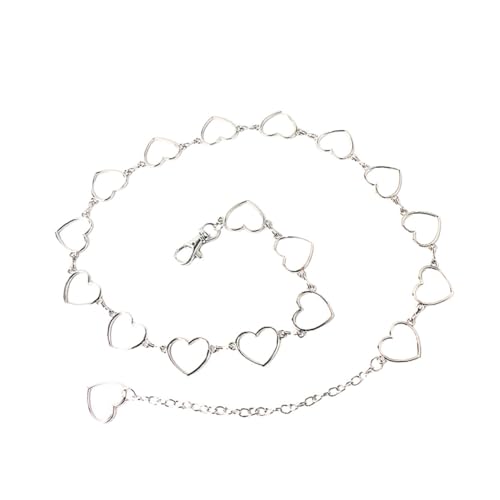 MAJORMENCH Silberne Punk Taillenkette Damen Herz Design Hohle Hüftkette Modischer Hosen Schmuck Für Partys Club Strand und Alltag von MAJORMENCH