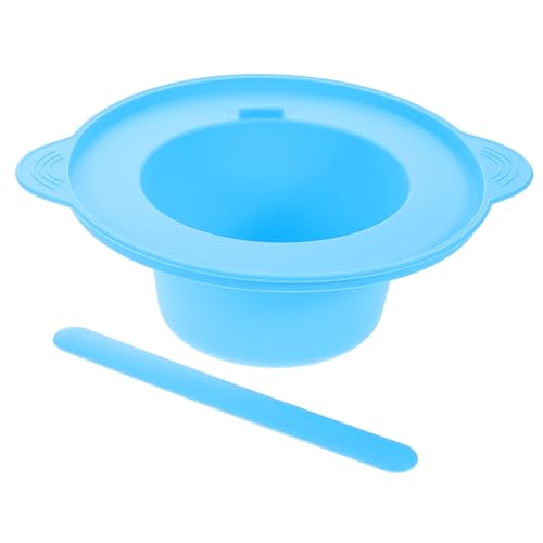 MAJORMENCH Silikon Gesichtsmaske Mischschale Set mit Rührstab Hitzebeständig Wiederverwendbar für DIY Zuhause Schönheitssalon Leicht zu Reinigen Blau von MAJORMENCH