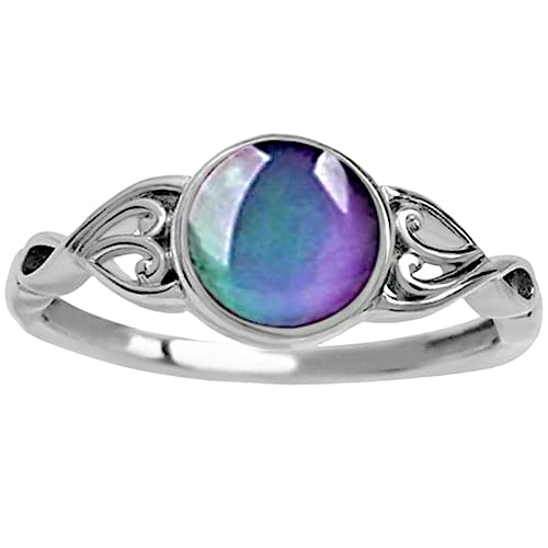 MAJORMENCH Stimmungsring Damen Temperatur Farbwechsel Ring Unisex Emotion Ring für Frauen und Chic Komfortabel Langlebig zu Feiertagen Geburtstag von MAJORMENCH