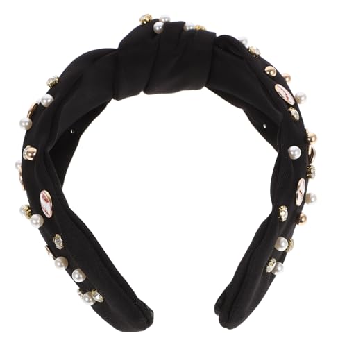 MAJORMENCH Stirnband Mit Baseball-knotendesign Breites Stoff-stirnband Für Damen Modisches Haarstyling-accessoire Mit Perlverzierungen Für Trendigen Look von MAJORMENCH