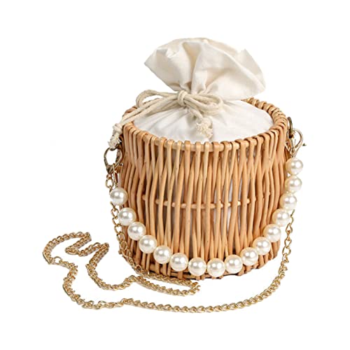 MAJORMENCH Strandtasche Damen Handtasche aus Geflochtenem Stroh Kreative Bucket Bag mit Großer Kapazität Stilvoller Begleiter für Sommerurlaub Vielseitig als Schulter oder Handtasche von MAJORMENCH