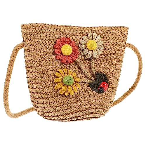 MAJORMENCH Stroh Umhängetasche mit Langem Verstellbarem Schulterriemen Niedliche Mini Crossbody Tasche in Design Leicht und Geräumig für Alltag Shopping und Freizeit Dekorative Tragetasche von MAJORMENCH
