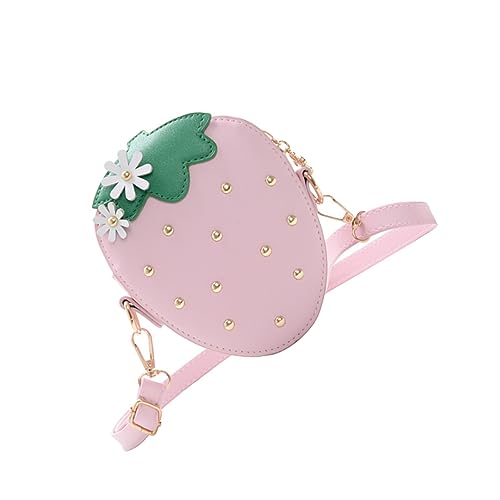 MAJORMENCH Süße Erdbeer Umhängetasche Für Mädchen Handgefertigte Pu Geldbörse Kleiner Handtasche Für Kinder Attraktive Erdbeerform Für Einkäufe Und Geschenke von MAJORMENCH