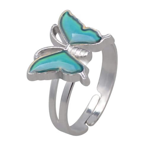 MAJORMENCH Thermochromer Damenring Verstellbar aus Antirostlegiertem Material Stilvoller Fingerschmuck Dekorativer Farbwechselring als für Besondere Anlässe von MAJORMENCH