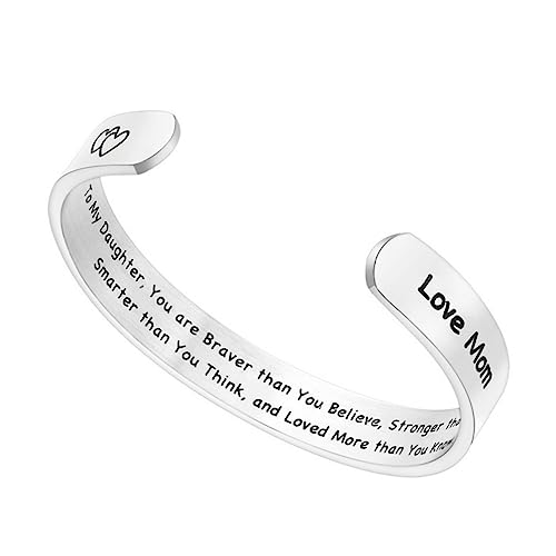 MAJORMENCH Titanstahl Armband für Tochter Gravur Modeschmuck Leicht Langlebig Mutter Tochter Geburtstag Schmuck von MAJORMENCH