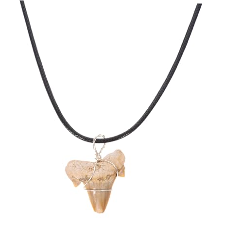 MAJORMENCH Tooth Anhänger Halskette für Männer Langlebigem Material mit Lederband Cooles Surfer Schmuckstück als für Freunde und Familie von MAJORMENCH