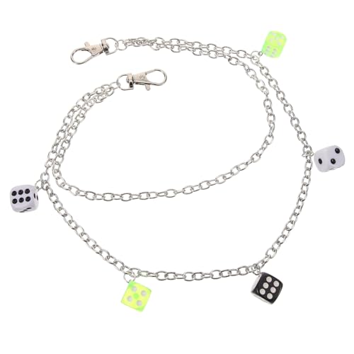 MAJORMENCH Transparente Würfel Hose Kette Leichte Pocket Chain Stylisches Street Dance Accessoire Feststehender Farbwürfel Hautfreundliche Vielseitige Wallet Chain für Damen und Herren von MAJORMENCH