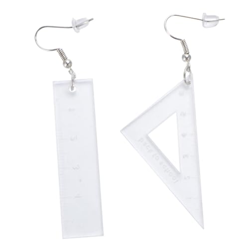 MAJORMENCH Triangular Ruler Ohrringe Transparent Kreatives Design Dangle Ohrschmuck Damen Modisch Für Alltag Büro Party MAJORMENCH Triangular Ruler Ohrringe Transparent Kreatives Design Dangle Ohrschmuck Damen Modisch Für Alltag Büro Party von MAJORMENCH