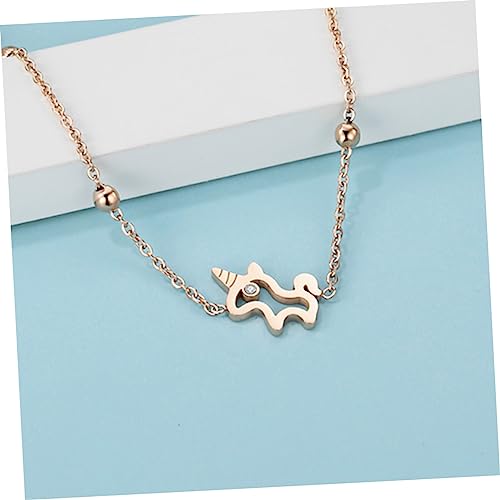 MAJORMENCH Vergoldetes Einhorn Armband Damen Titanstahl mit Diamantbesatz Modisches Mädchen Schmuckstück Langlebiges Handgefertigtes Charm Armband für Alltag und Festliche Anlässe von MAJORMENCH