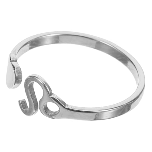 MAJORMENCH Verstellbarer Damen Ring Löwe Sternzeichen Offener Edelstahl Fingerschmuck Modisch Vielseitig für Alltag und Party von MAJORMENCH