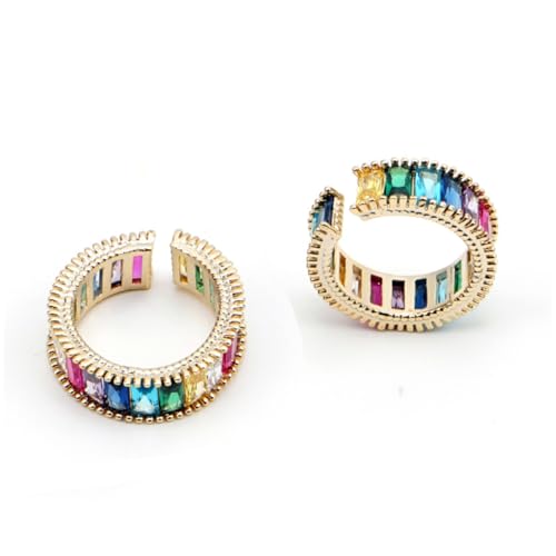 MAJORMENCH Verstellbarer Vintage Open Ring Damen Schmuck Bunter Regenbogenfarbiger Offener Zehenring Modischer Einstellbarer Fingerring für Frauen und Mädchen von MAJORMENCH