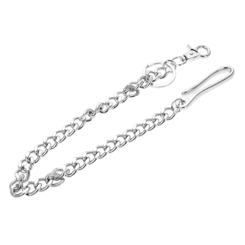 MAJORMENCH Vintage Hosenkette für Herren Silberfarbene Metallkette mit Stylischem Haken Vielseitiges Accessoire für Jeans und Schlaghosen Geeignet für Festivals und Alltag Retro Punk Stil von MAJORMENCH