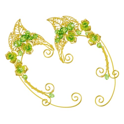 MAJORMENCH Vintage Ohrclips Damen für Ohrlöcher Handmade Grüne Ear Elf Elfenohrringe Modische Non piercing Ohrklemme für Teen Mädchen Eleganter Ohrschmuck MAJORMENCH Vintage Ohrclips Damen für Ohrlöcher Handmade Grüne Ear Elf Elfenohrringe Modische Non piercing Ohrklemme für Teen Mädchen Eleganter Ohrschmuck von MAJORMENCH