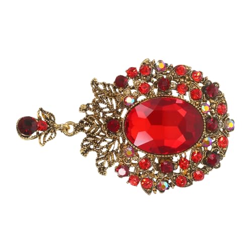 MAJORMENCH Damen Mantel Brosche Modisch Aus Legierung Tropfenform Mit Strass Vintage Blumenabzeichen Anstecken Für Kleidung Taschen Hut Hochzeitsaccessoire von MAJORMENCH