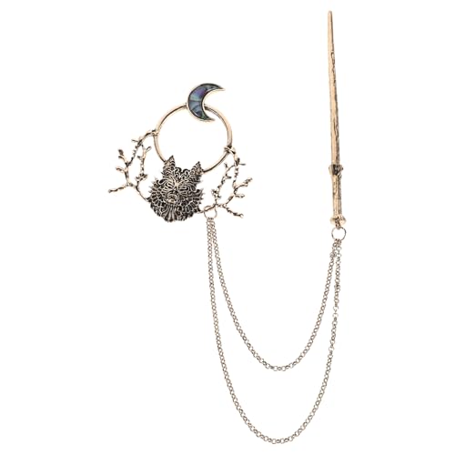 MAJORMENCH Wolf Moon Haarspangen: Für Frauen Stilvolle Haar-accessoires Für Karneval Niedliche Dekorative Haarnadeln Für Kurze Duttfrisuren von MAJORMENCH