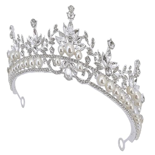 MAJORMENCH Wunderschöne Braut Tiara mit Funkelnden Strasssteinen Silberfarbenes Hochzeitsdiadem Elegantes Kopfband für Hochzeit Party und Festliche Anlässe Komfortabel und Leicht zu Tragen von MAJORMENCH