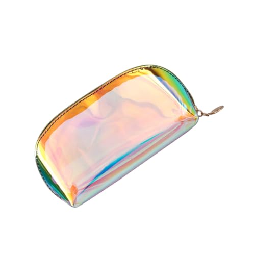 MAJORMENCH wasserdichte Transparente Kosmetiktasche aus PVC mit Schillerndem Glanz Kleine Make up Tasche für Damen als Handtaschen Organizer und für Alltag Party Shopping von MAJORMENCH